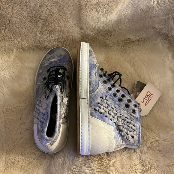 A.S.98 RARE! Women’s Brand New w/ Box Leather Hightop Booties Euro 40 Ice Blue - Picture 2 of 7